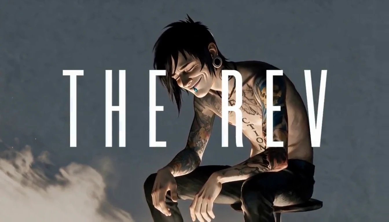 Cartela final do tributo animado Afterlife com o nome The Rev