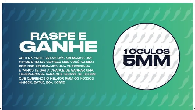 Raspadinha premiada com um óculos da coleção 5MM