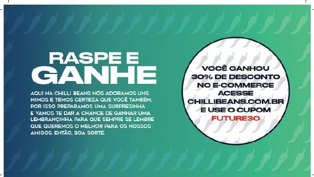 Raspadinha com trinta por cento de desconto no e-commerce