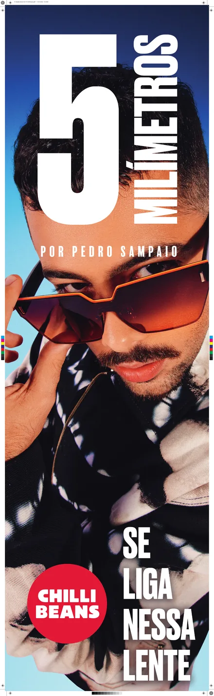 Lateral do display de valorização com Pedro Sampaio, 35 por 119 centímetros