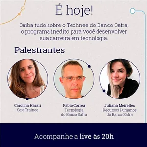 Live com os palestrantes, peça de Banco Safra por Vitor Gates