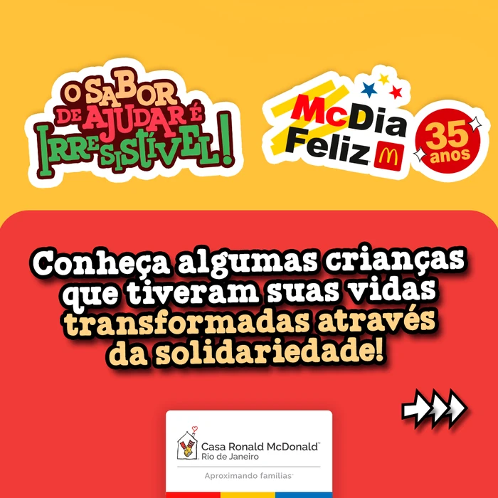 Peça do carrossel de histórias da campanha McDia Feliz 2023