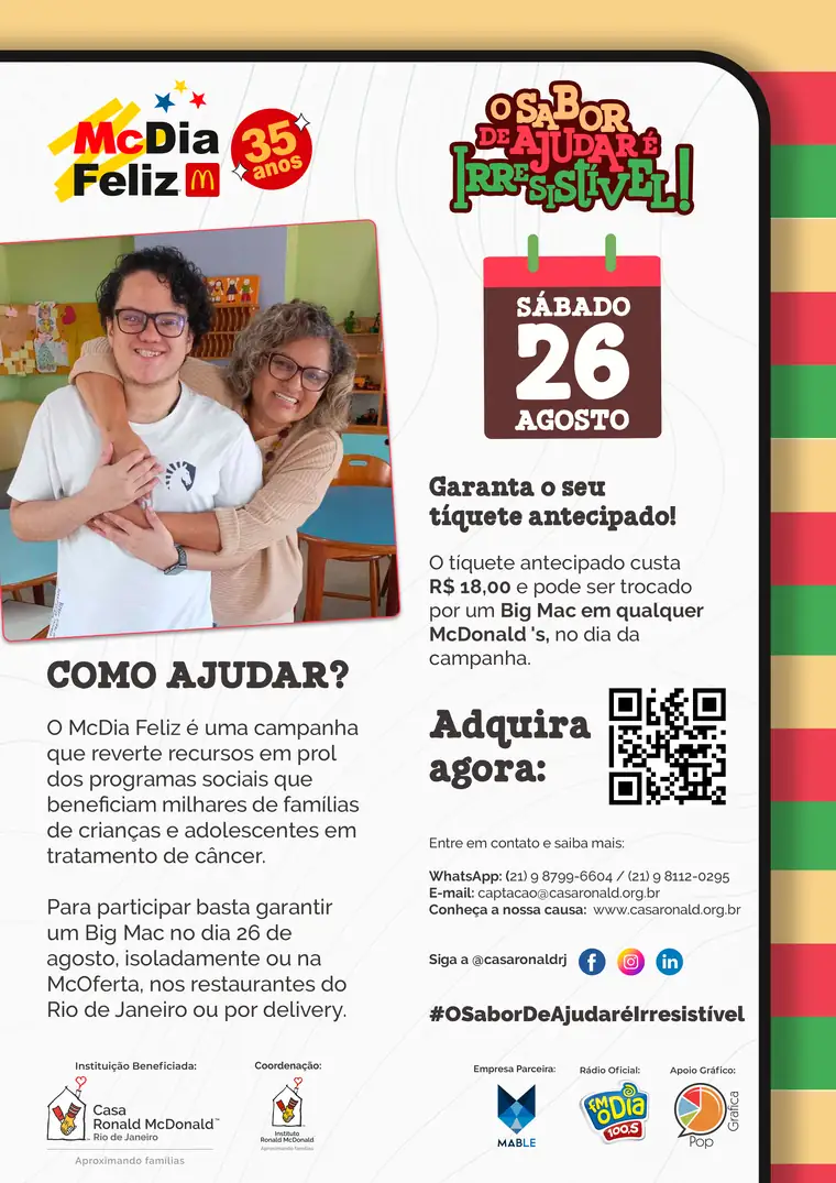 Cartaz A3 da campanha McDia Feliz 2023