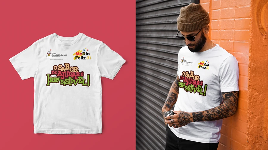 Camiseta da campanha vestida