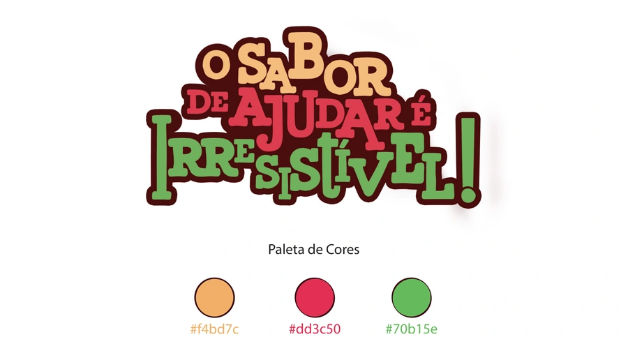 Paleta de cores: amarelo, vermelho e verde