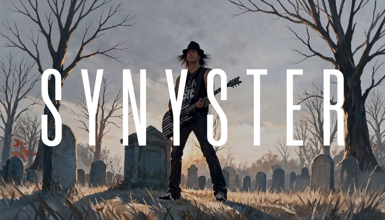 Cartela final do clipe Seize the Day com o nome Synyster sobre o cemitério