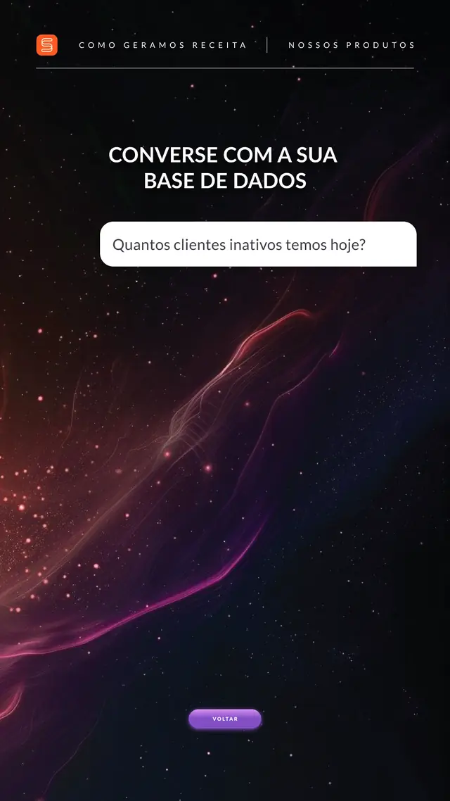 Animação da conversa com a base de dados, da pergunta ao resultado