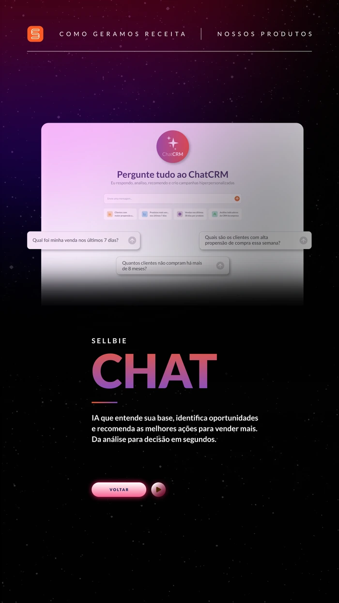 Interface do Sellbie Chat em tela de conversa