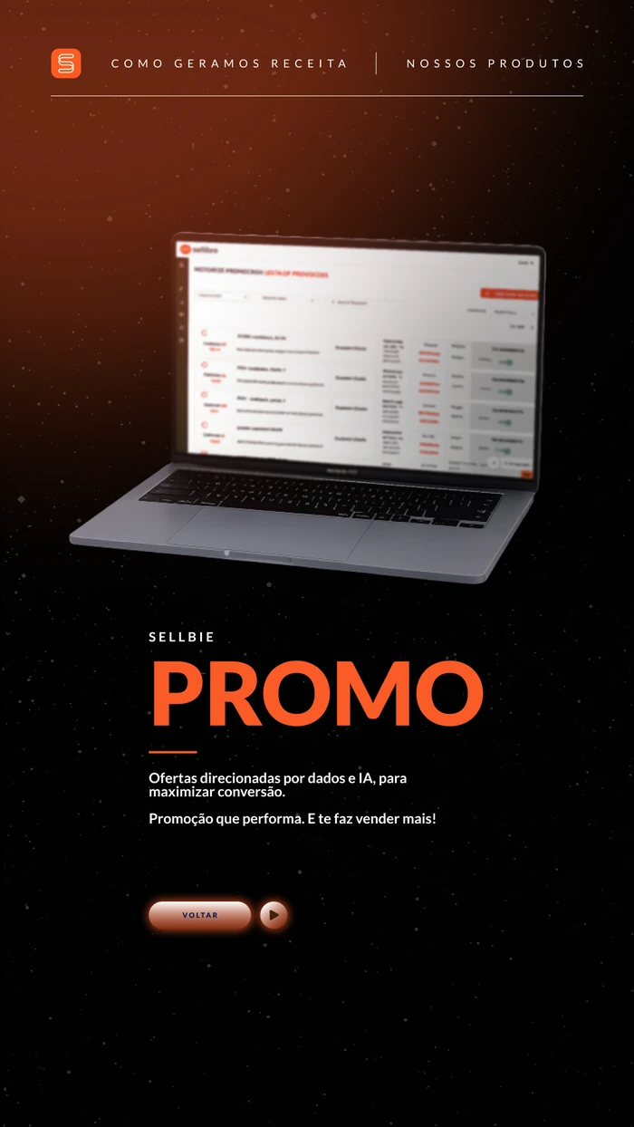 Painel do Sellbie Promo em laptop