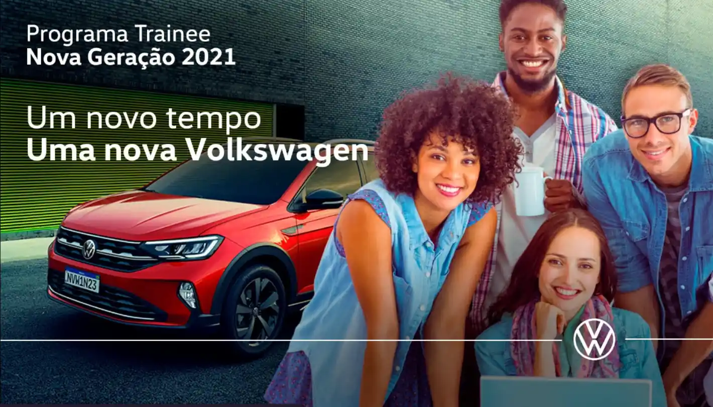 Key visual do Programa Trainee Nova Geração 2021 da Volkswagen